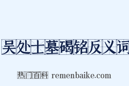 吴处士墓碣铭反义词是什么意思的图片